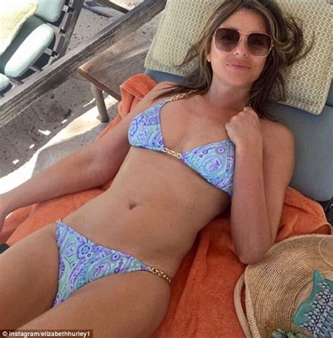 Elizabeth Hurley Flaunts Her Figure In Skimpy Bikini Daily Mail Online