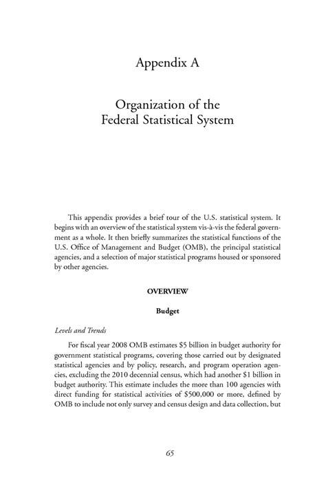 Appendix A Organization Of The Federal Statistical System Principles