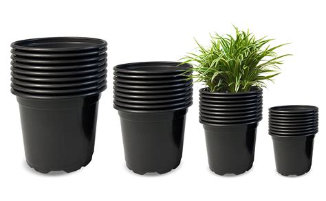 Raookif 24pcs 3 4 5 Inch Nursery Pots Variety Pack Flexible Plastic Plant Pots With