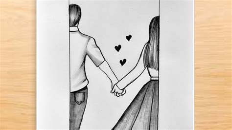 Cute Couple Holding Hands Drawing