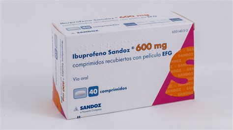 Ibuprofeno Sandoz Efg 600 Mg 40 Comprimidos Recubiertos Farmacéuticos