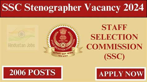 Ssc Stenographer Recruitment Posts Apply Now Notification Out