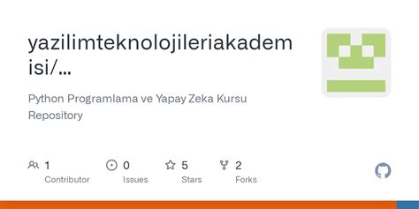 GitHub Yazilimteknolojileriakademisi PythonProgramlamaVeYapayZeka