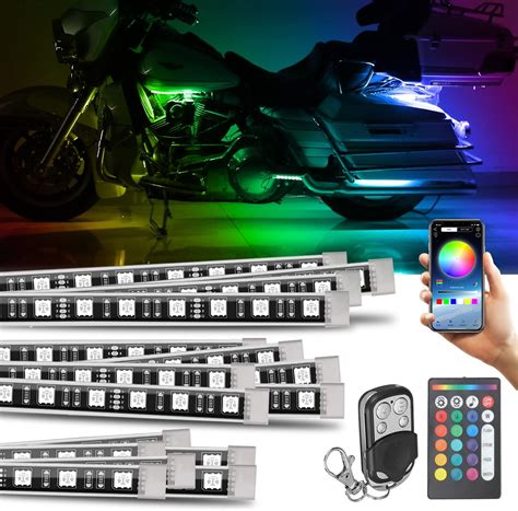 Sunpie Pcs Motorcycle Underglow Led Light Kit Waterproof Rgb Neon