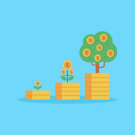 Premium Vector Growing Money Tree Plant With Coin Dollar Isolated On