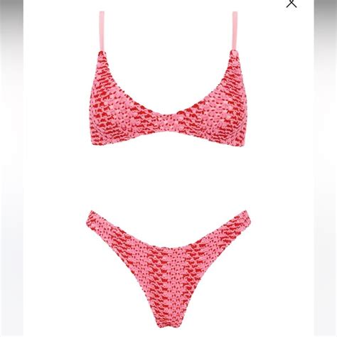 Triangl Swimwear Swim Nwt Triangl Swim Maia Alina Pink And Red