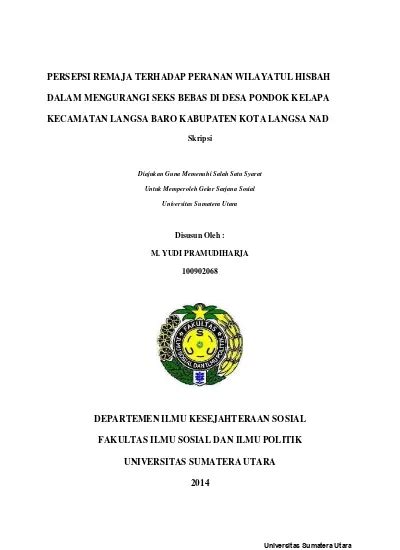 Persepsi Remaja Tehadap Peranan Wilayatul Hisbah Dalam Mengurangi Seks