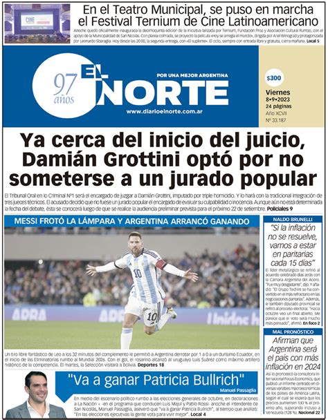 Tapa Del D A Viernes De Septiembre Diario El Norte San Nicol S