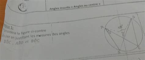 exercice 1 on considère la figure ci contre Calculer en justifiant les