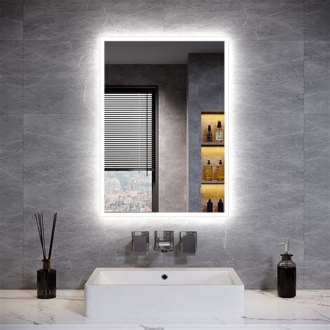 Emke Backlit Illuminated Bathroom Mirror With Lights X Mm Wall