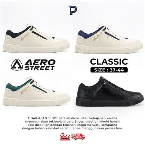 Jual Aerostreet Classic Low Putih Hitam Putih Navy Putih