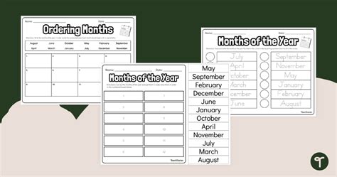 Months Of The Year Interactive Worksheet Education Worksheets