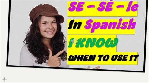 Learn Spanish When To Use S Se Le Youtube