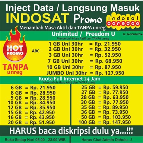 Jual Paket Kuota Indosat Gb Full Promo Freedom Murah Menambah Masa