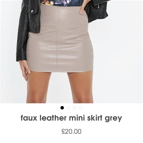 Missguided Faux Leather Mini Skirt In Taupe Grey Depop