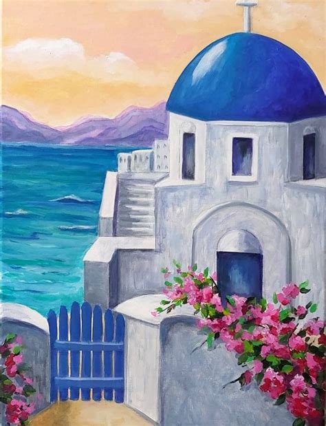 Santorini - Painting is my Passion - Paintings & Prints, Landscapes ...