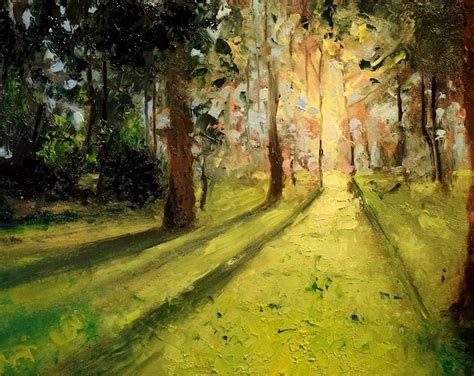 Original Forest Landscape Oil Painting, Impasto Wall Art for Living ...