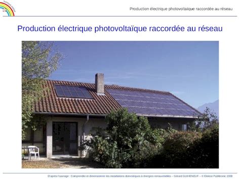 PPT Production électrique photovoltaïque raccordée au réseau Daprès