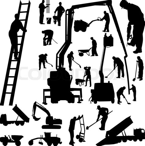 Worker Silhouette Vector Stock Vector Colourbox