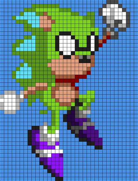 A Recolored Sonic Dylan Perler Bead Pattern Bead Sprites