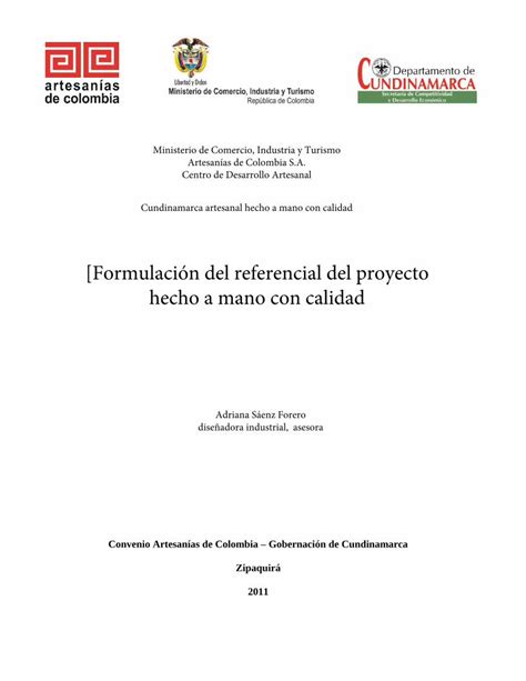 PDF Formulación del referencial del proyecto hecho a mano con