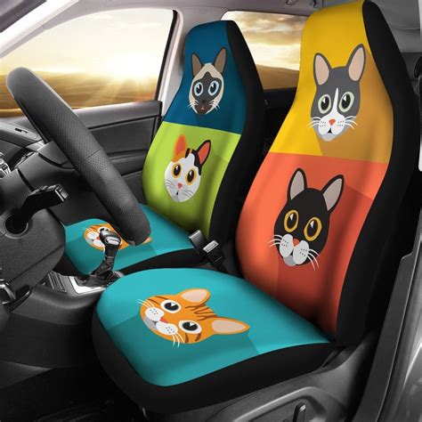 Vintage Cute Cats Car Seat Covers For Cat Lovers Uscoolprint