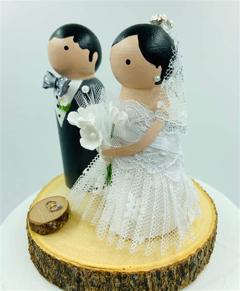 Handmade Peg Doll Wedding Cake Topper Love Couple Cake Etsy