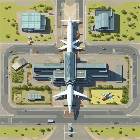 Premium Vector | Airport_passenger_terminal_top_view