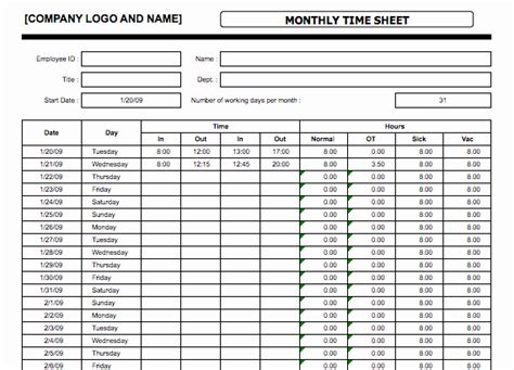 50 Excel Timesheet For Multiple Employees