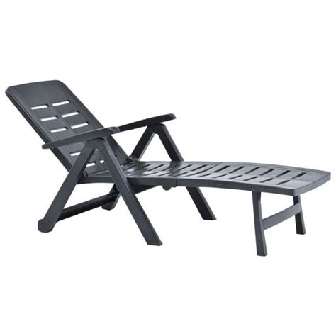 Chaise Longue Pliable Plastique Anthracite Yin Cdiscount Jardin