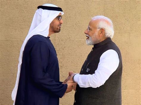 Dubai Pm Narendra Modi With Uae President Mohammed Bin Zayed Al