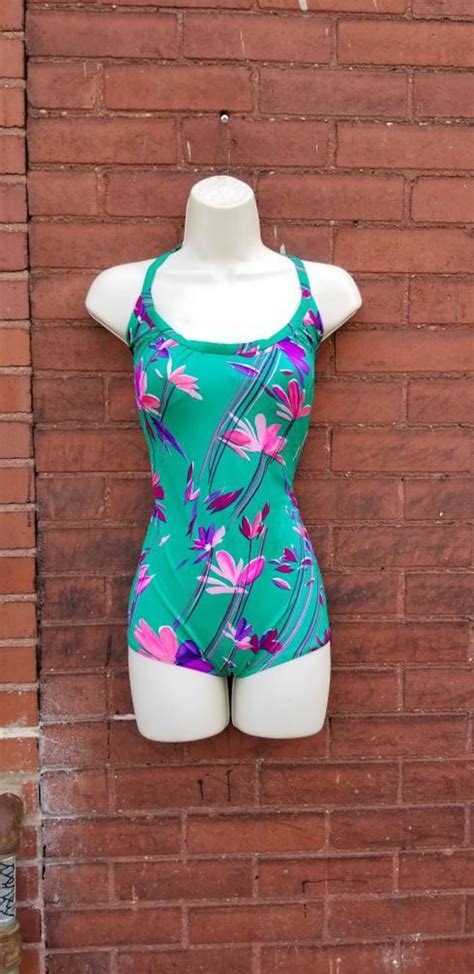 Styled In California For Jcpenney Swimsuit Vintage Green Etsy