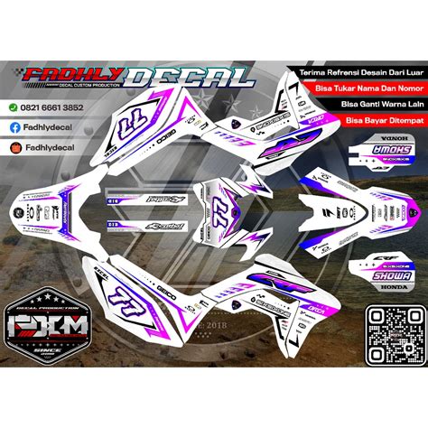 Jual Decal Crf 150 L Full Body Putih Biru Gradien Ungu Dengan Pilihan