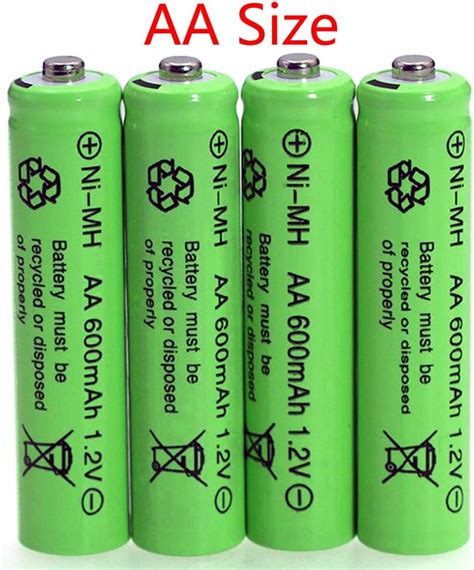 Paquete de 12 baterías recargables Ni MH de 1 2 V AA 600 mAh para luces