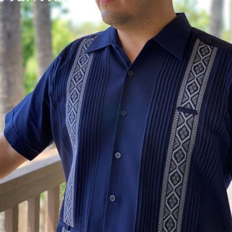 Mens Guayabera Linen Blend Short Sleeve Dress Shirt Etsy