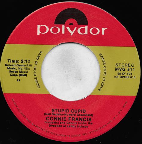 Connie Francis Stupid Cupid Whos Sorry Now Discogs