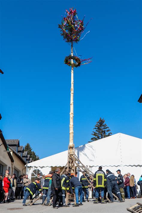 Maibaumaufstellen Freiwillige Feuerwehr Manhartsbrunn