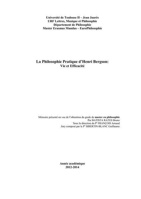 Introduction Bergson Service De Philosophie Morale Et Politique