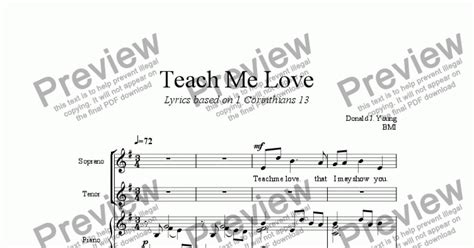 Teach Me Love Download Sheet Music Pdf File