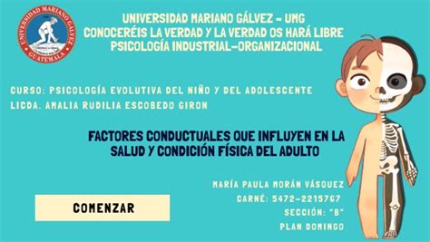 Factores Conductuales Que Influyen En La Salud Y Condición Física