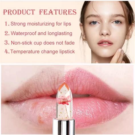 Makeup 6pc Color Change Long Lasting Crystal Flower Jelly Lipstick