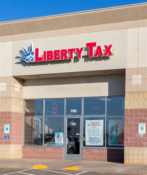 Liberty Tax Service Exterior Sign And Logo Editorial Stock Image