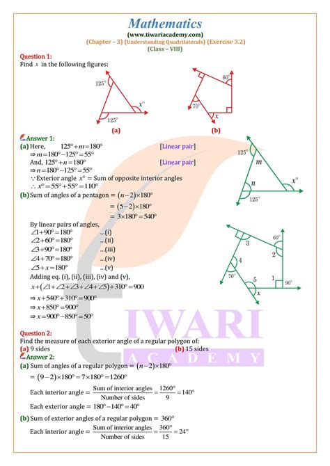 Ncert Solutions For Class 8 Maths Chapter 3 Exercise 3 2