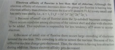 Why Chlorine Has A Higher Electron Affinity Than Fluorine