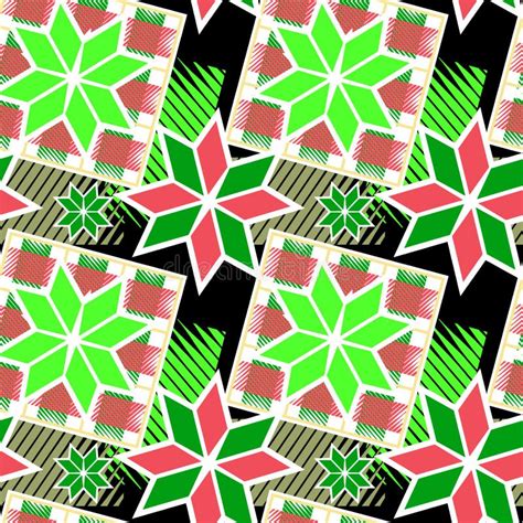 Checkered Christmas Seamless Pattern Stock Illustration Illustration