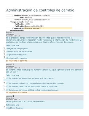 Modalidad de exámenes Semana 2 Revisión del intento Administración de