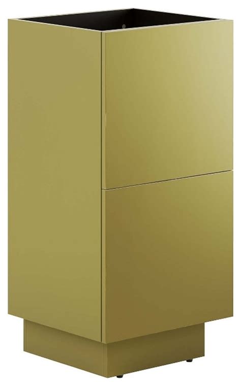 Modway Quantum 18 Modern Wood Bathroom Vanity Cabinet In Gold Contemporary Bathroom