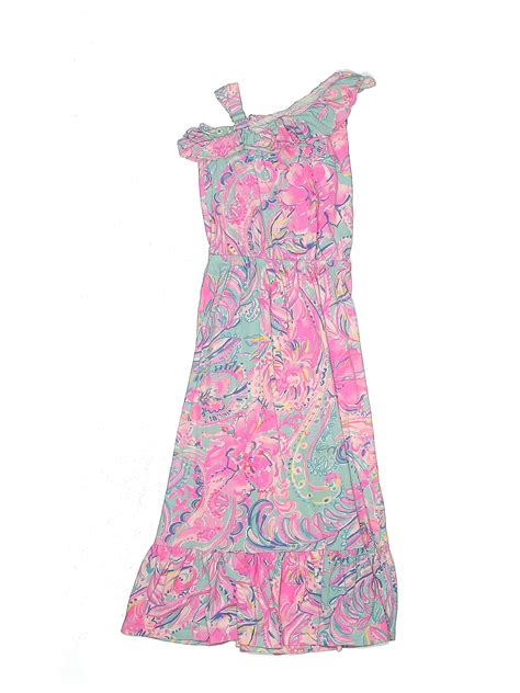 Lilly Pulitzer 100 Cotton Floral Pink Dress Size 6 7 68 Off Thredup