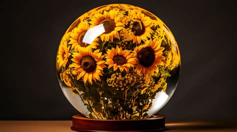 Enchanting Sunflowers In A Glass Sphere Photo | JPG Free Download - Pikbest