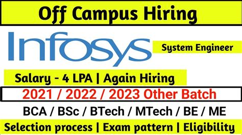 Infosys Mass Hiring 2022 20212020 2019 Batch Infosys Off Campus Drive 2022 System Engineer